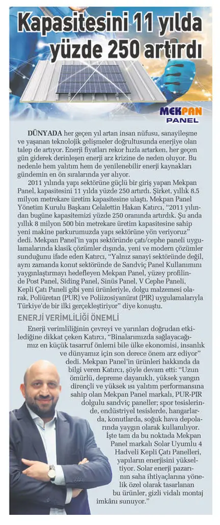 Mekpan Panel 11 Yılda Kapasitesini Artırdı