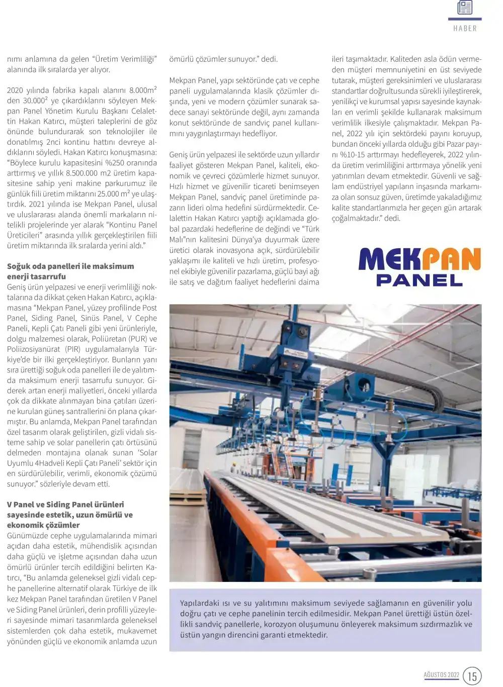 Yapı Magazin Dergisi - Mekpan Panel