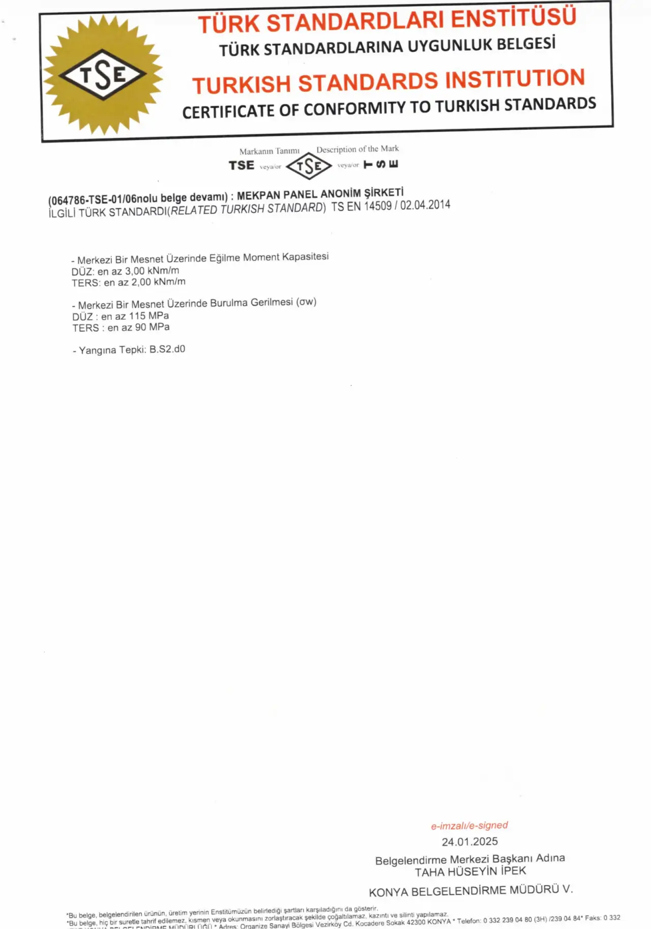 Kalite Belgesi 5